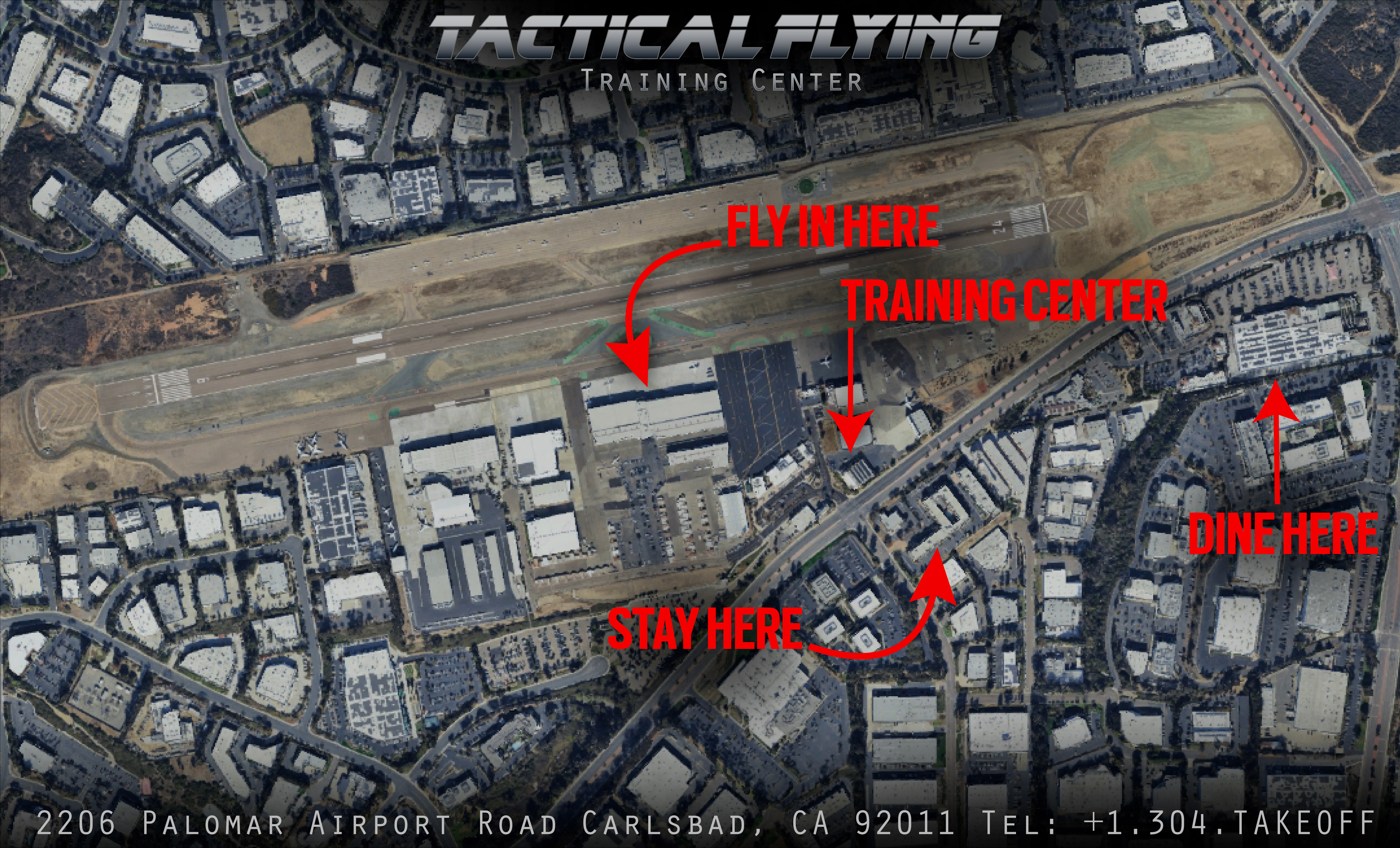 Map showing the Tactical Flying Training Center footprint at McClellan-Palomar Airport (CLD)